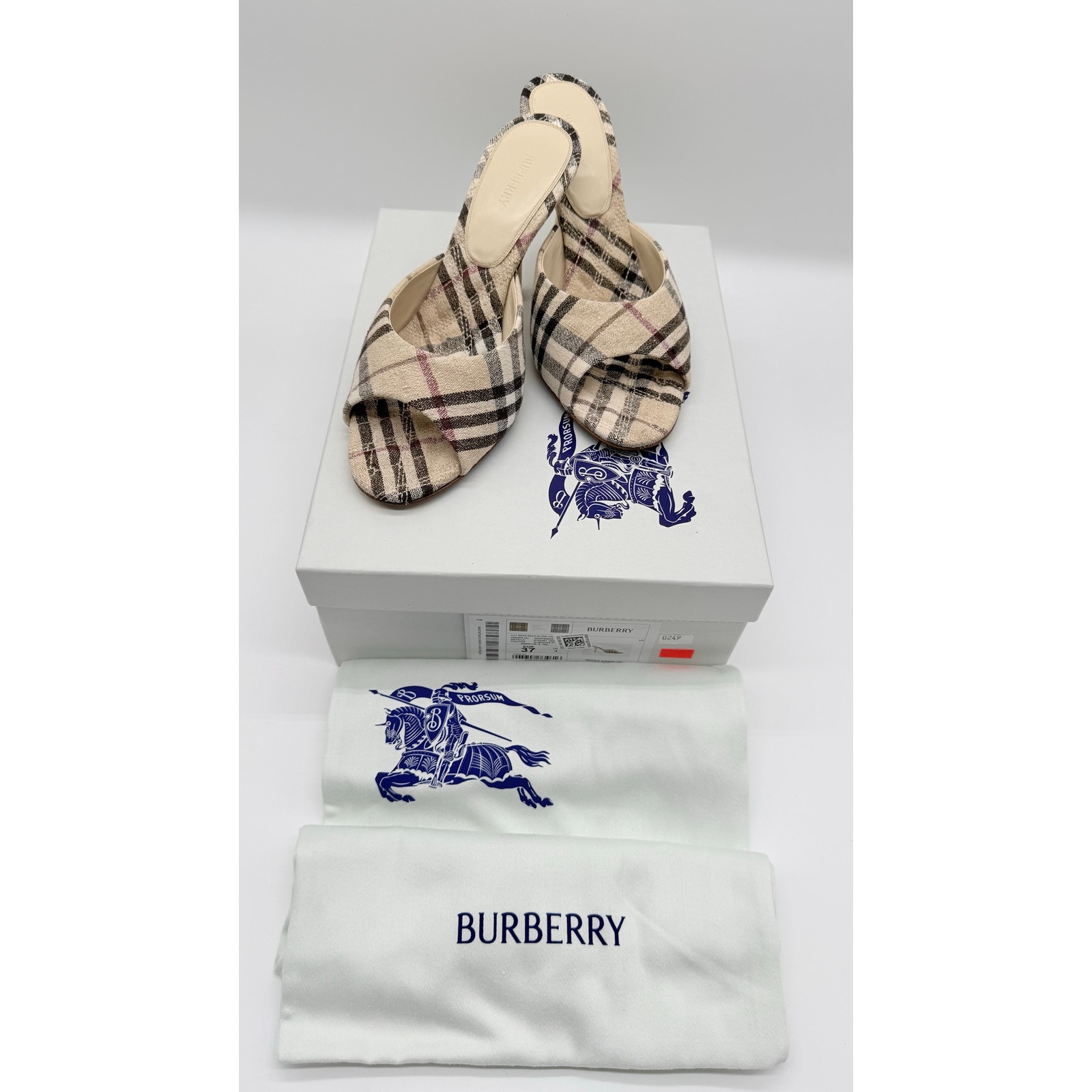 Burberry Women's Check Mews Sandals Sz:37